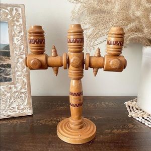 Scandinavian Handmade Wooden Candelabra